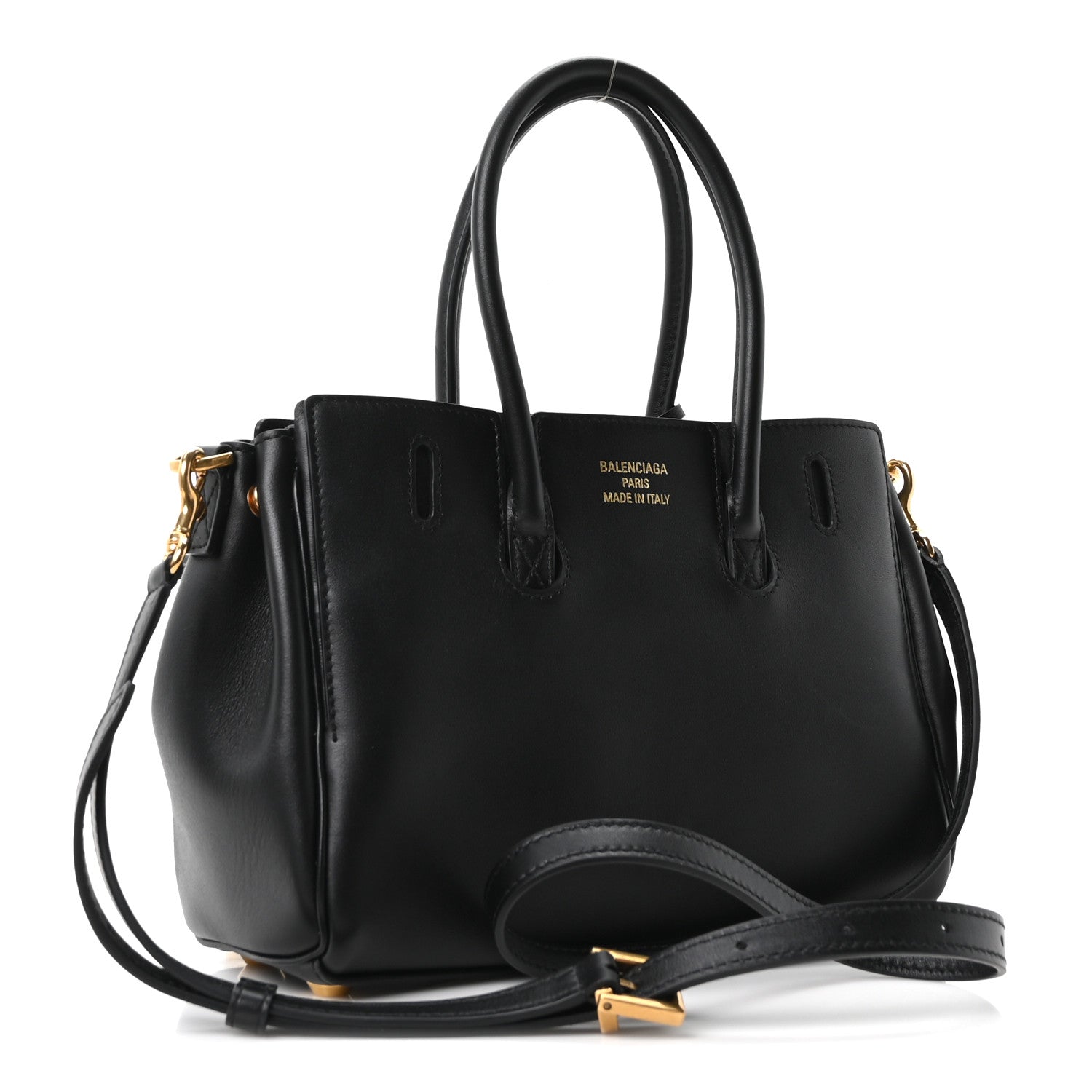 Balenciaga Smooth Calfskin Mini Bel Air Carry All Bag Black 3 of 9
