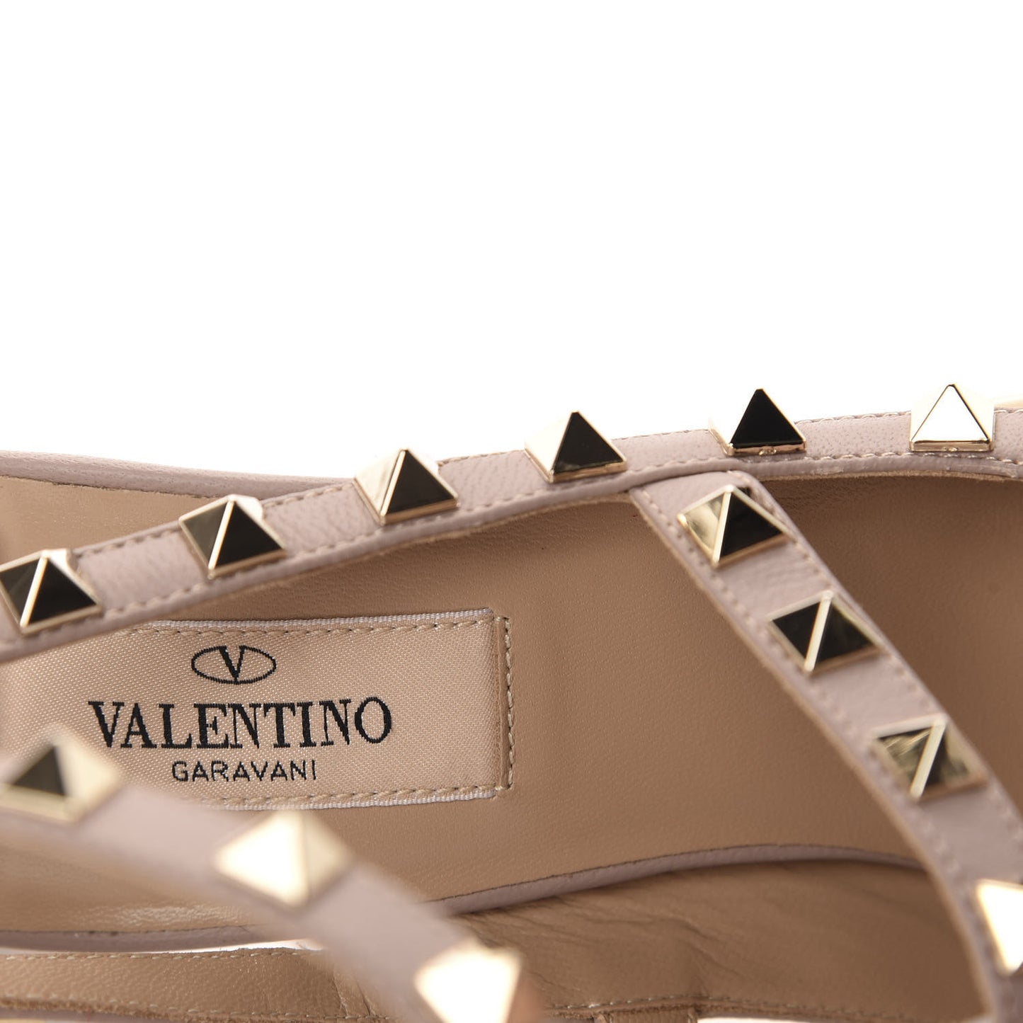 Patent Nappa Rockstud Ankle Strap 100mm Pumps 37 Mandarin Sorbet Poudre