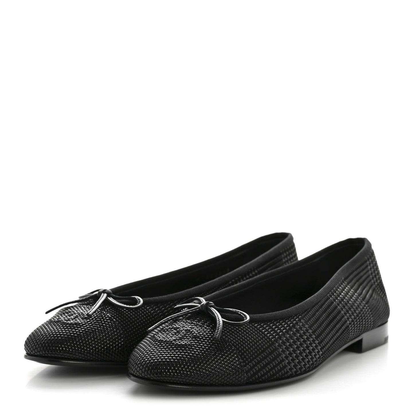Suede Kidskin Cap Toe CC Ballerina Flats 39 Black
