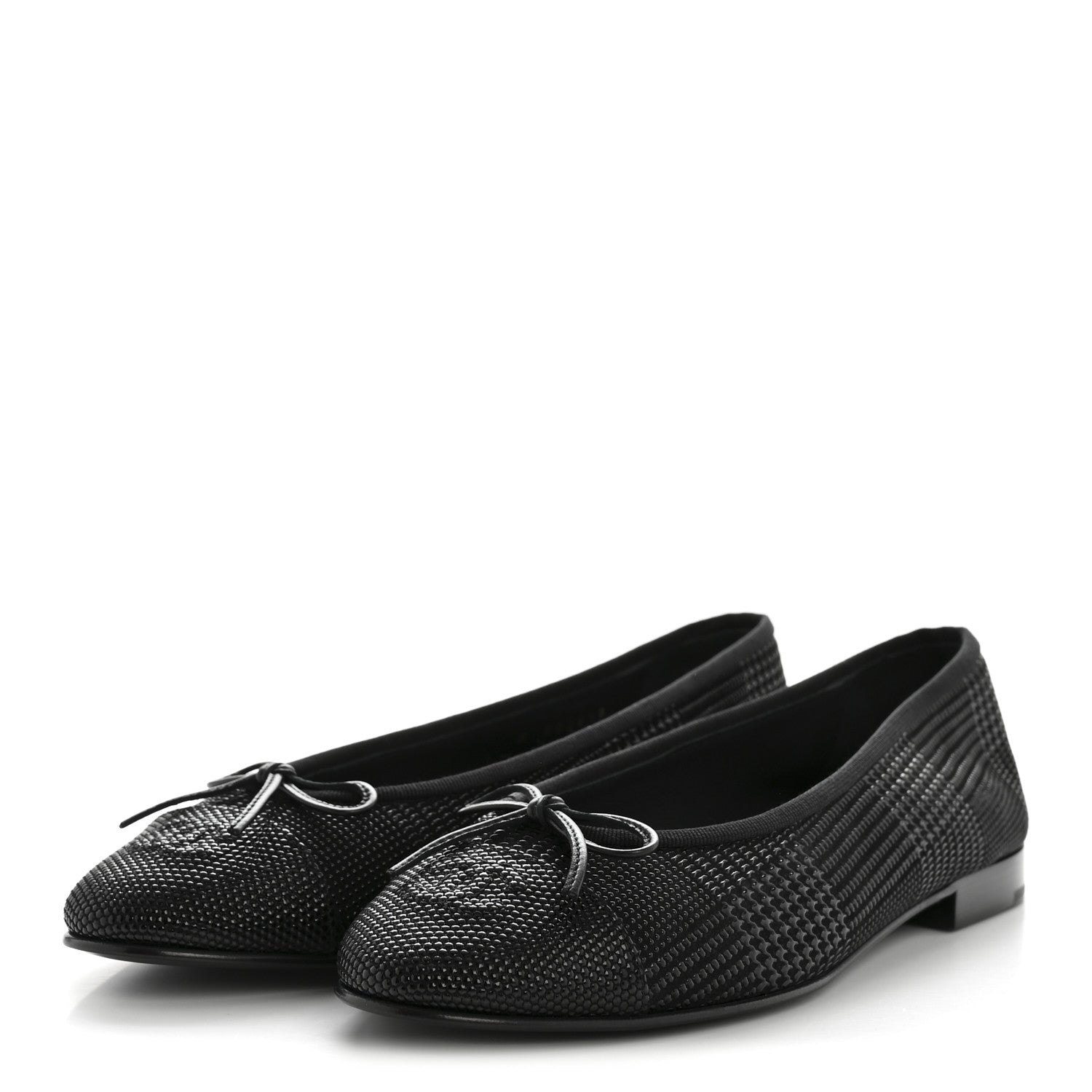 Chanel Suede Kidskin Cap Toe CC Ballerina Flats 39 Black 4 of 10