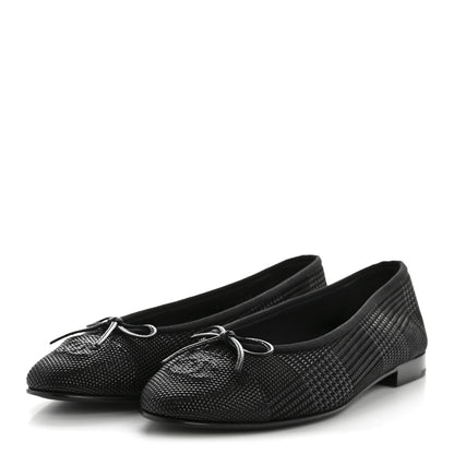 Chanel Suede Kidskin Cap Toe CC Ballerina Flats 39 Black 4 of 10