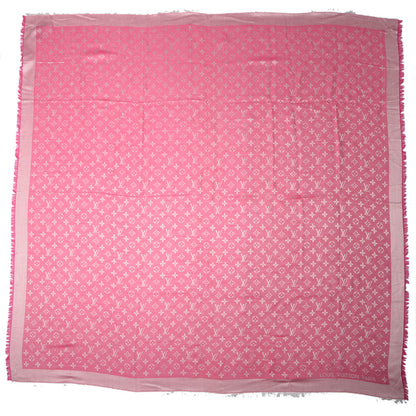 Louis Vuitton Wool Silk Monogram Denim Shawl Pivoine 3 of 5