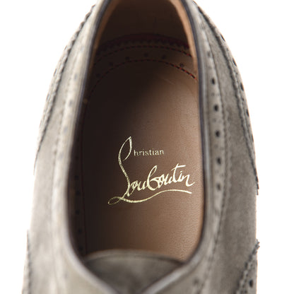 Christian Louboutin Veau Velours Mens Charlie Me Flat Oxfords 41 Poivre Vert 7 of 9