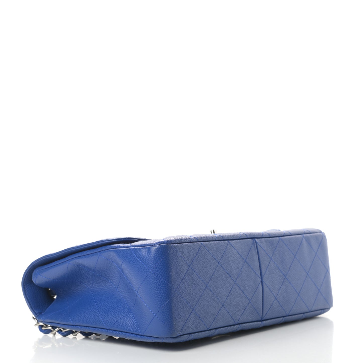 Caviar Quilted Jumbo Single Flap Blue