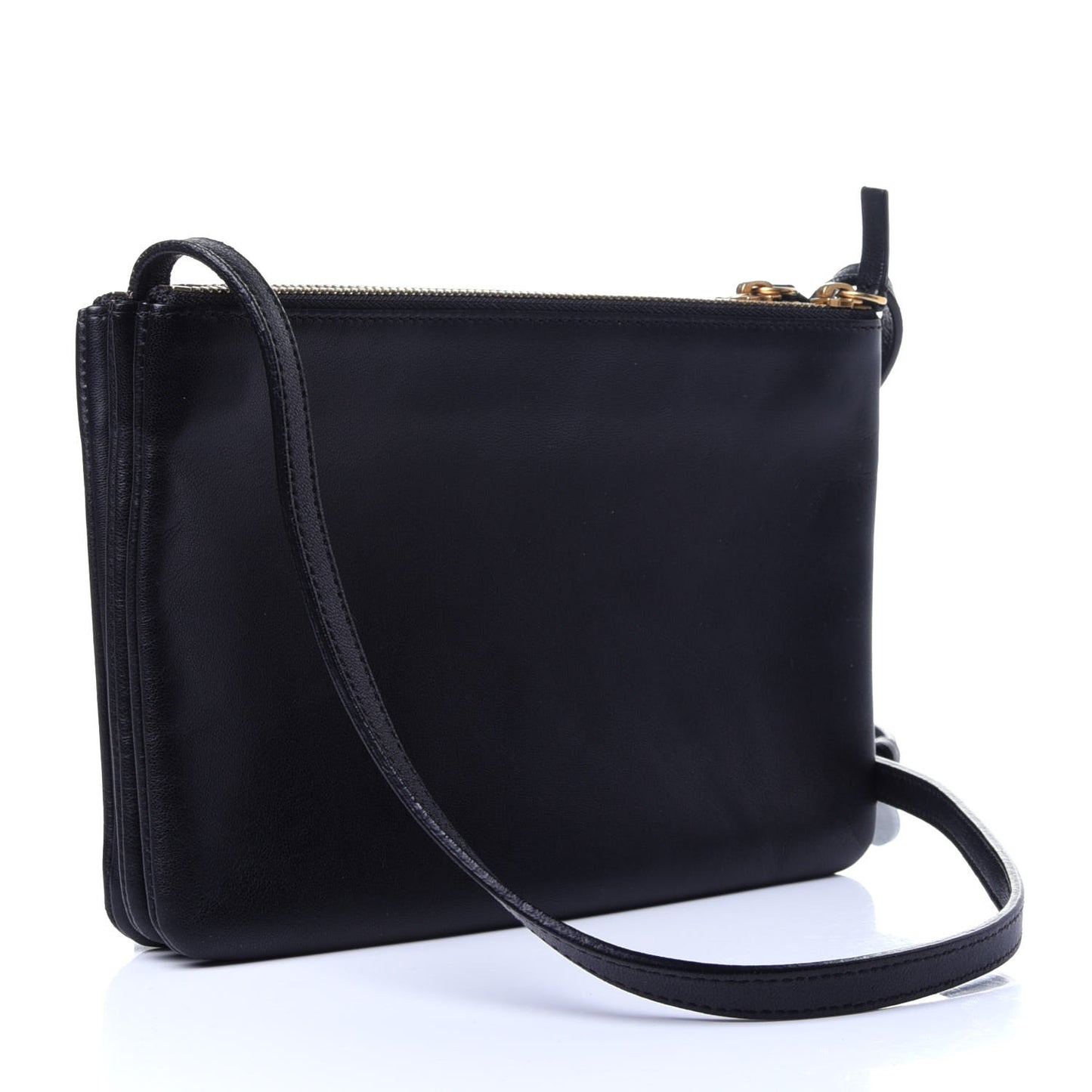 Lambskin Small Trio Crossbody Bag Black