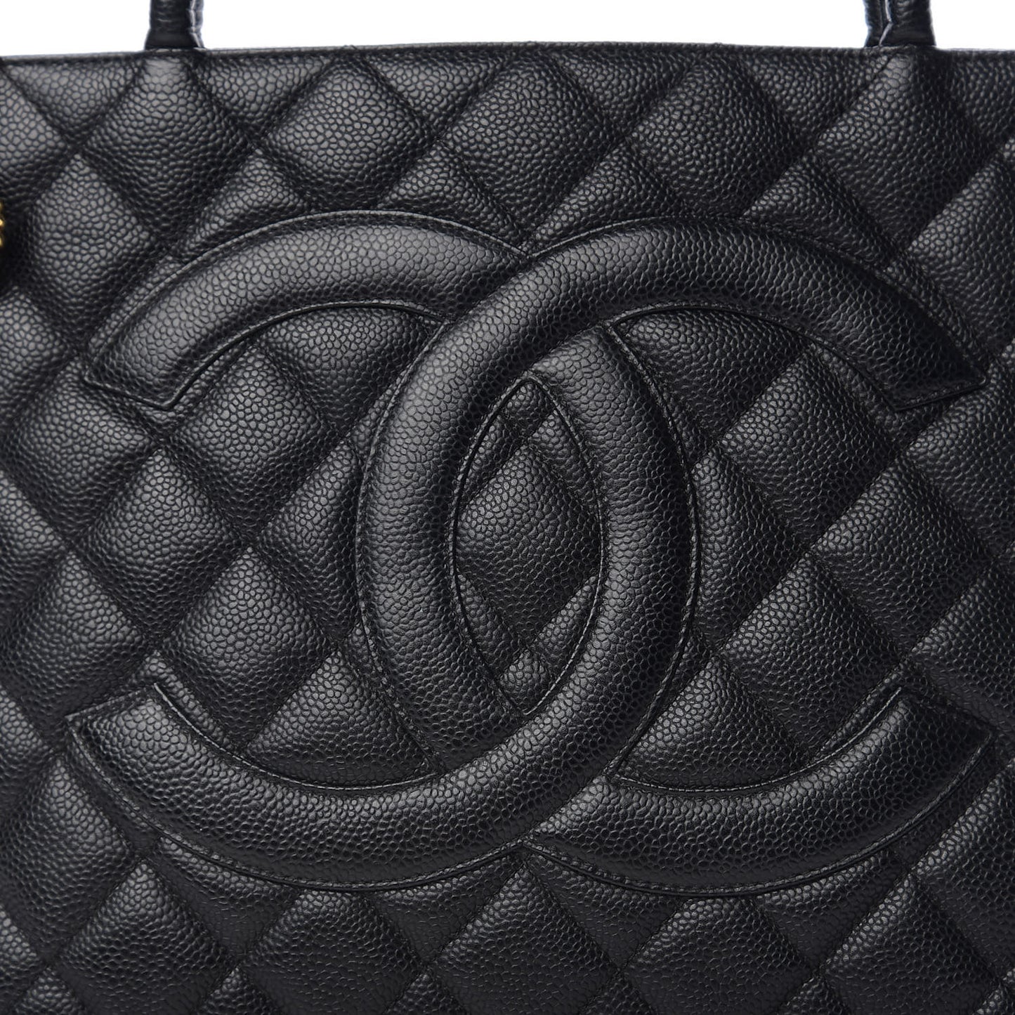Caviar Quilted Medallion Tote Black