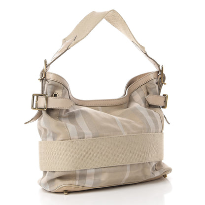 Burberry Canvas House Check Small Parsons Hobo Light Beige 3 of 11