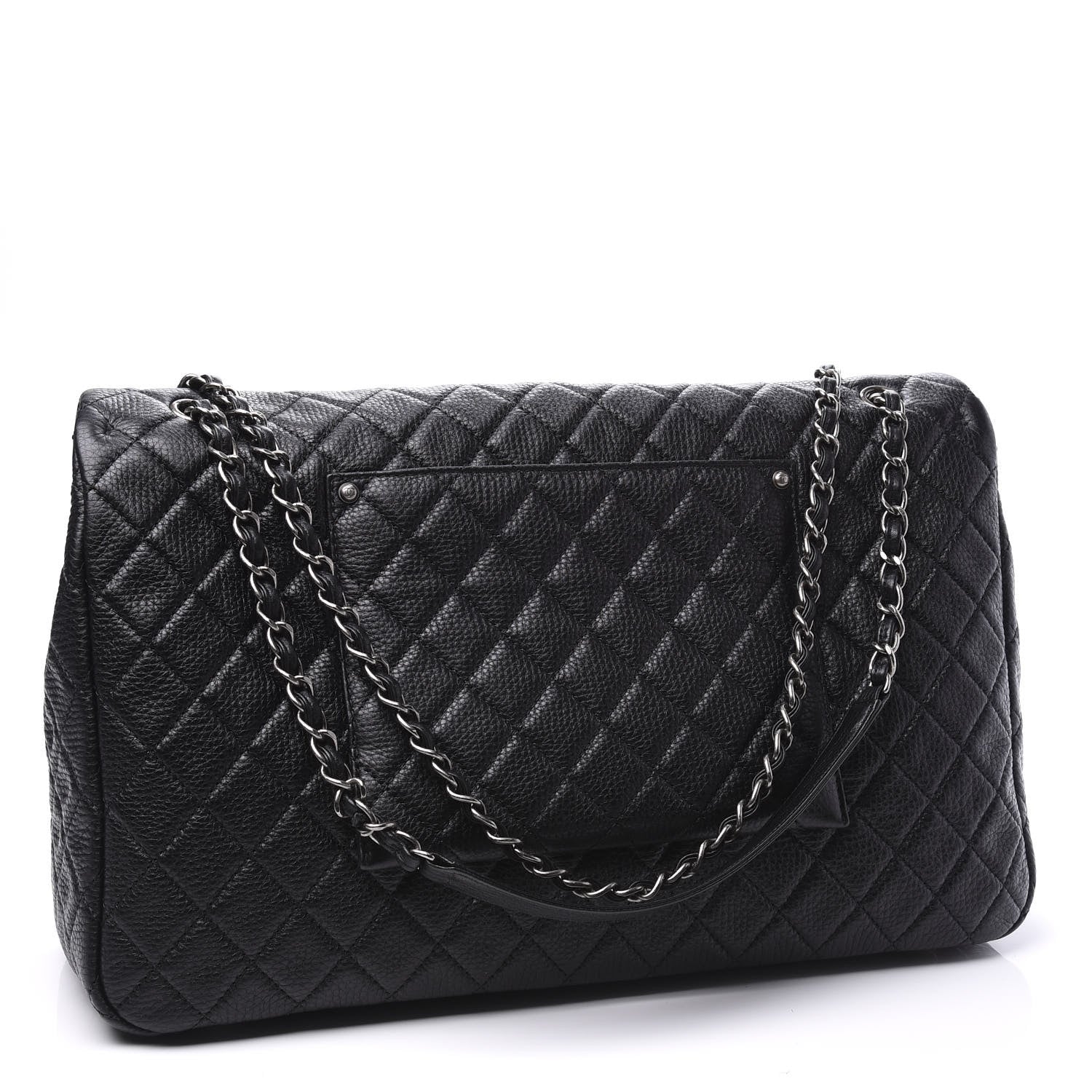 Chanel Calfskin Quilted XXL Travel Flap Bag Black 2 of 11