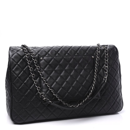 Chanel Calfskin Quilted XXL Travel Flap Bag Black 2 of 11