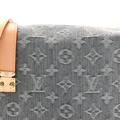 Louis Vuitton Monogram Denim Side Trunk MM Washed Gray 7 of 9