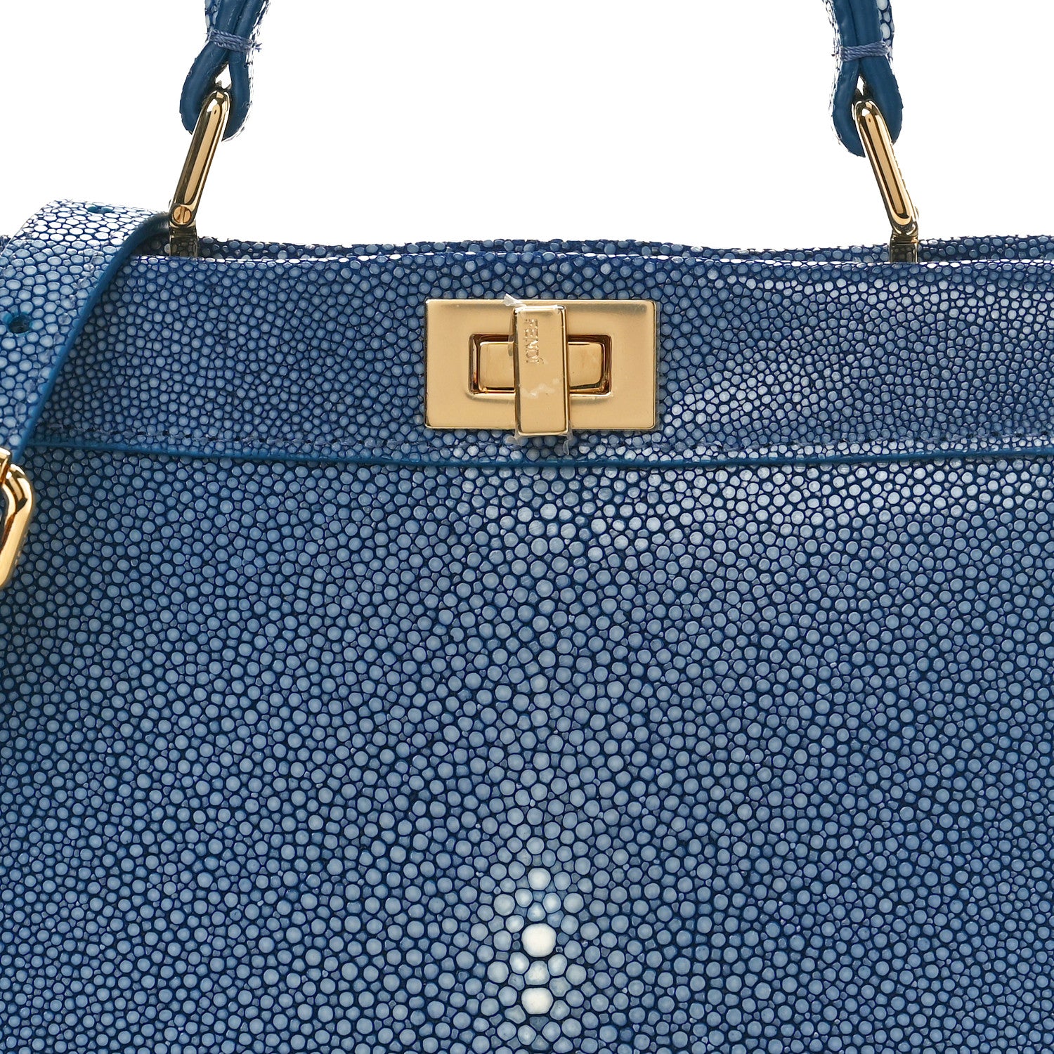 Fendi Stingray Shiny Nappa Petite Peekaboo I SEE U Satchel Mirto 8 of 10