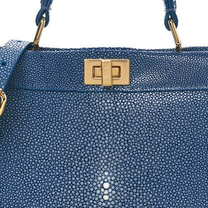 Fendi Stingray Shiny Nappa Petite Peekaboo I SEE U Satchel Mirto 8 of 10
