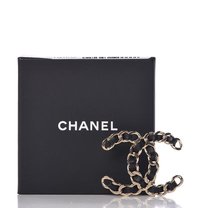 Chanel Lambskin Chain CC Brooch Black Gold 5 of 5