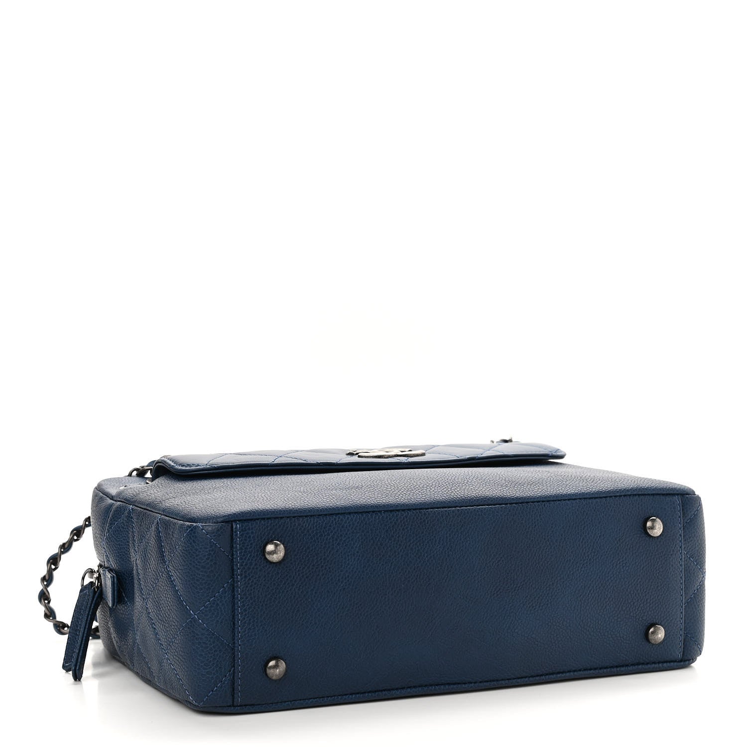 Chanel Caviar Lambskin Quilted Coco Break Camera Case Navy Blue 4 of 13