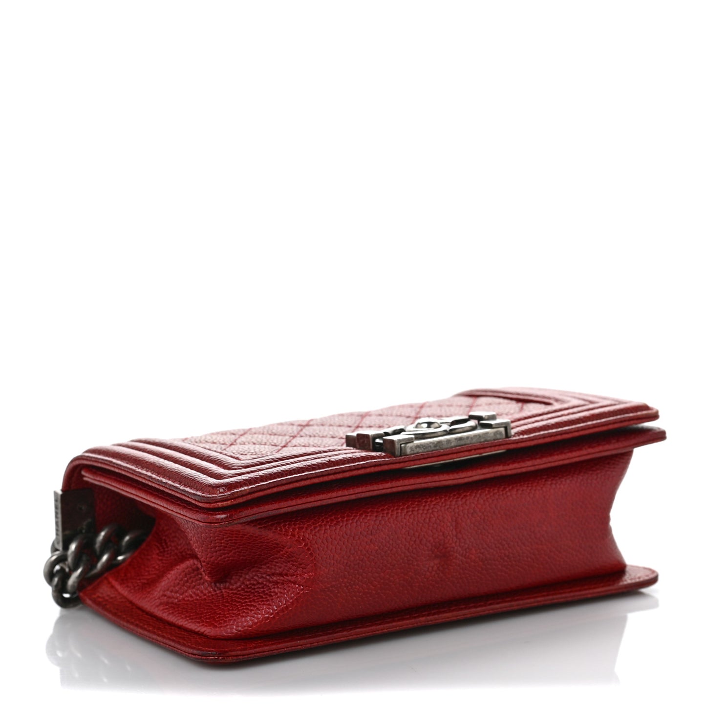 Caviar Quilted Small Boy Flap Red