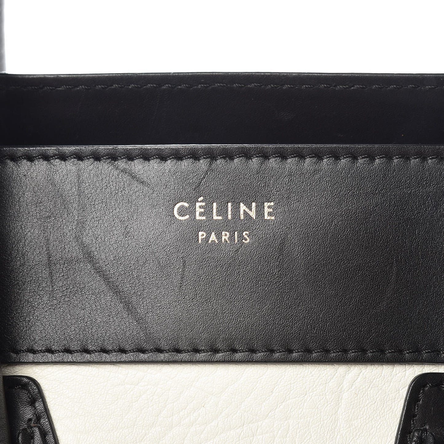 Smooth Calfskin Shrunken Lambskin Mini Bi-Color Luggage Black White