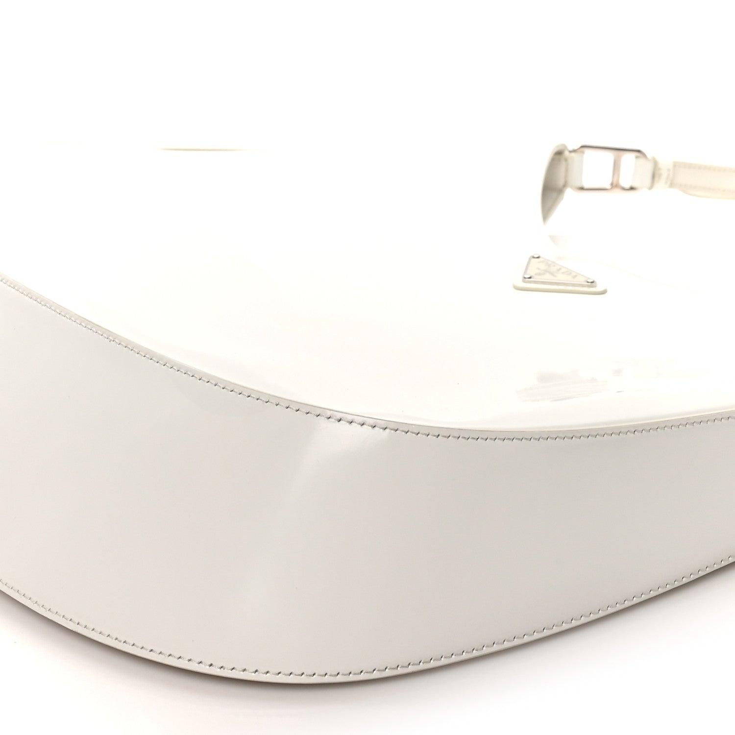 Prada Spazzolato Maxi Cleo Adjustable Strap Shoulder Bag White 7 of 9