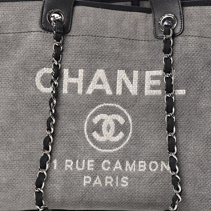 Chanel Canvas Large Deauville Tote Grey 10 of 16