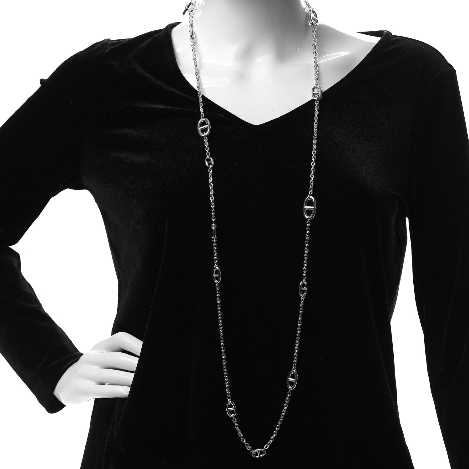 Hermes Sterling Silver Farandole Necklace 120 2 of 5