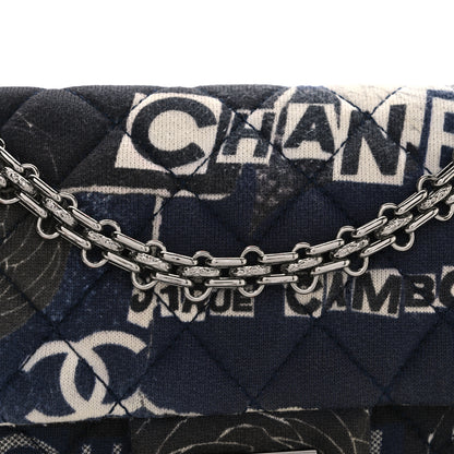 Chanel Jersey Quilted Camellia 2.55 Reissue Mini Flap Black White 8 of 11