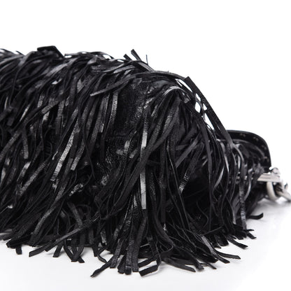 Prada Vitello Shine Fringe Studded Flap Hobo Black 7 of 10