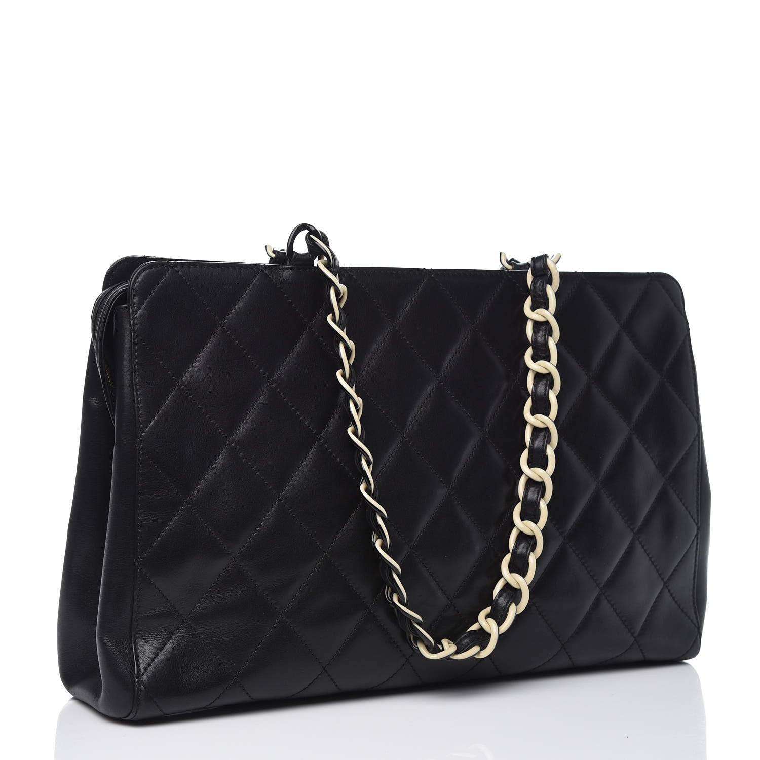 Chanel Lambskin Bekko Chain Large Shoulder Bag Black 3 of 8