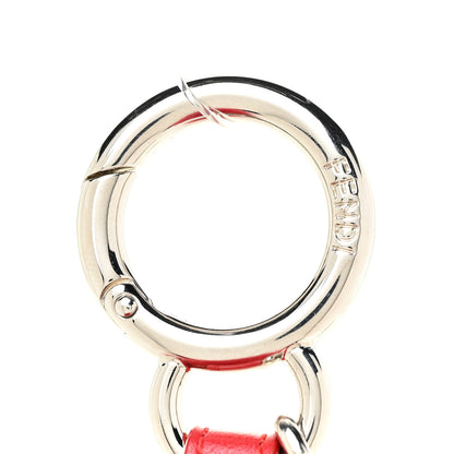 Fendi Fox Fur Shiny Nappa Bi-Color A ABCharm Bag Charm Rosso Chiaro Moro Strawberry 3 of 5