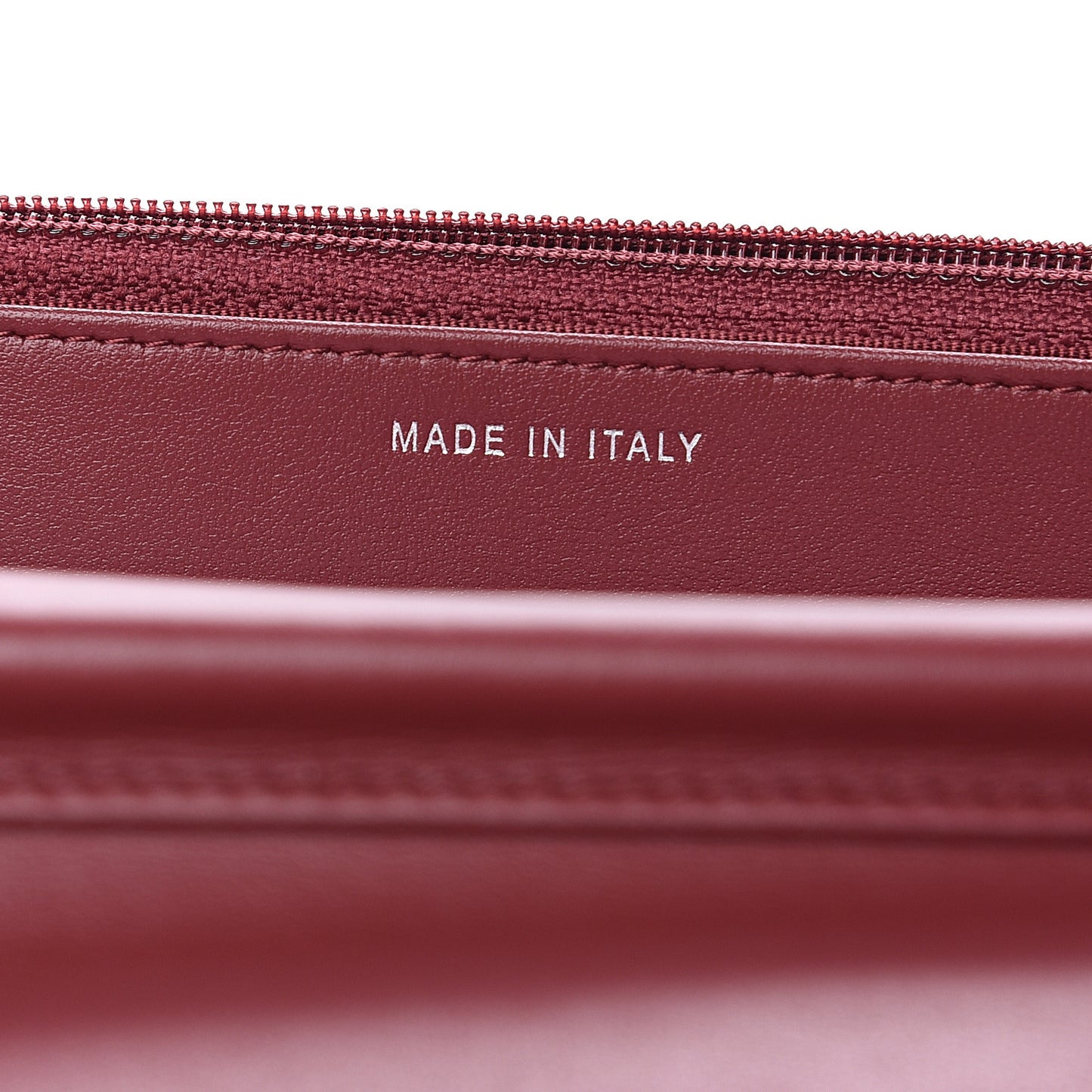 Aged Calfskin Quilted Gabrielle Wallet On Chain WOC Burgundy