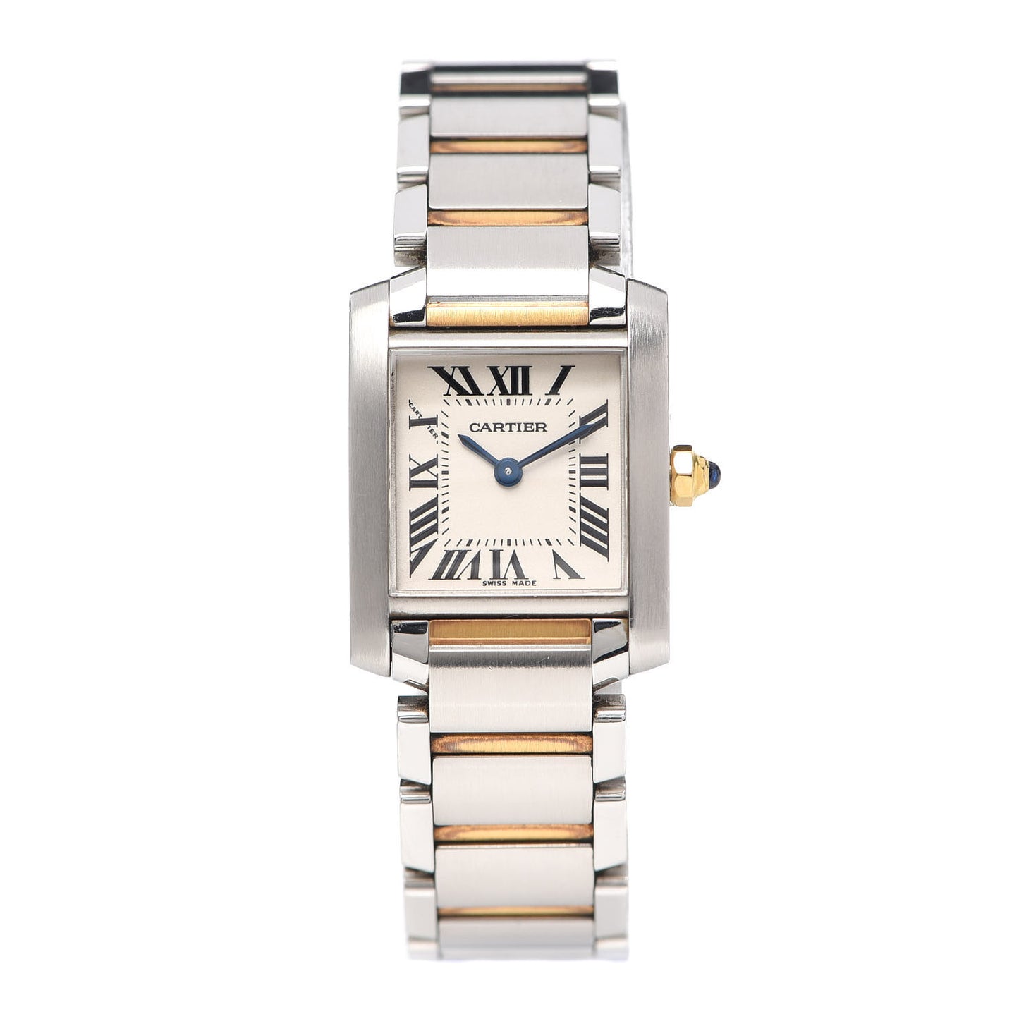Stainless Steel 18K Yellow Gold 20mm Tank Francaise Quartz Watch
