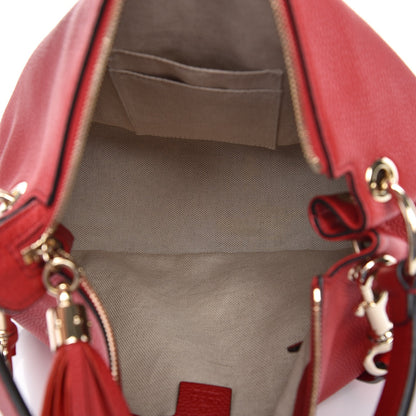 Gucci Pebbled Calfskin Large Soho Hobo Tabasco Red 6 of 9