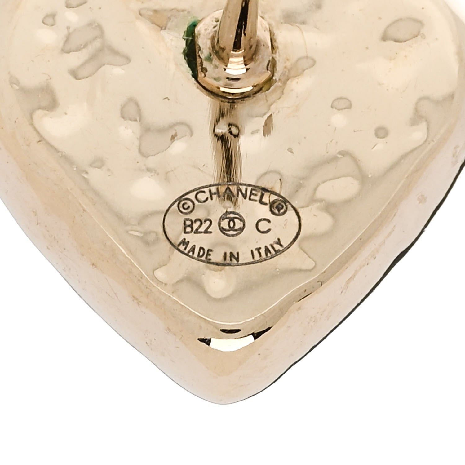 Chanel CC Heart Earrings Gold 4 of 5