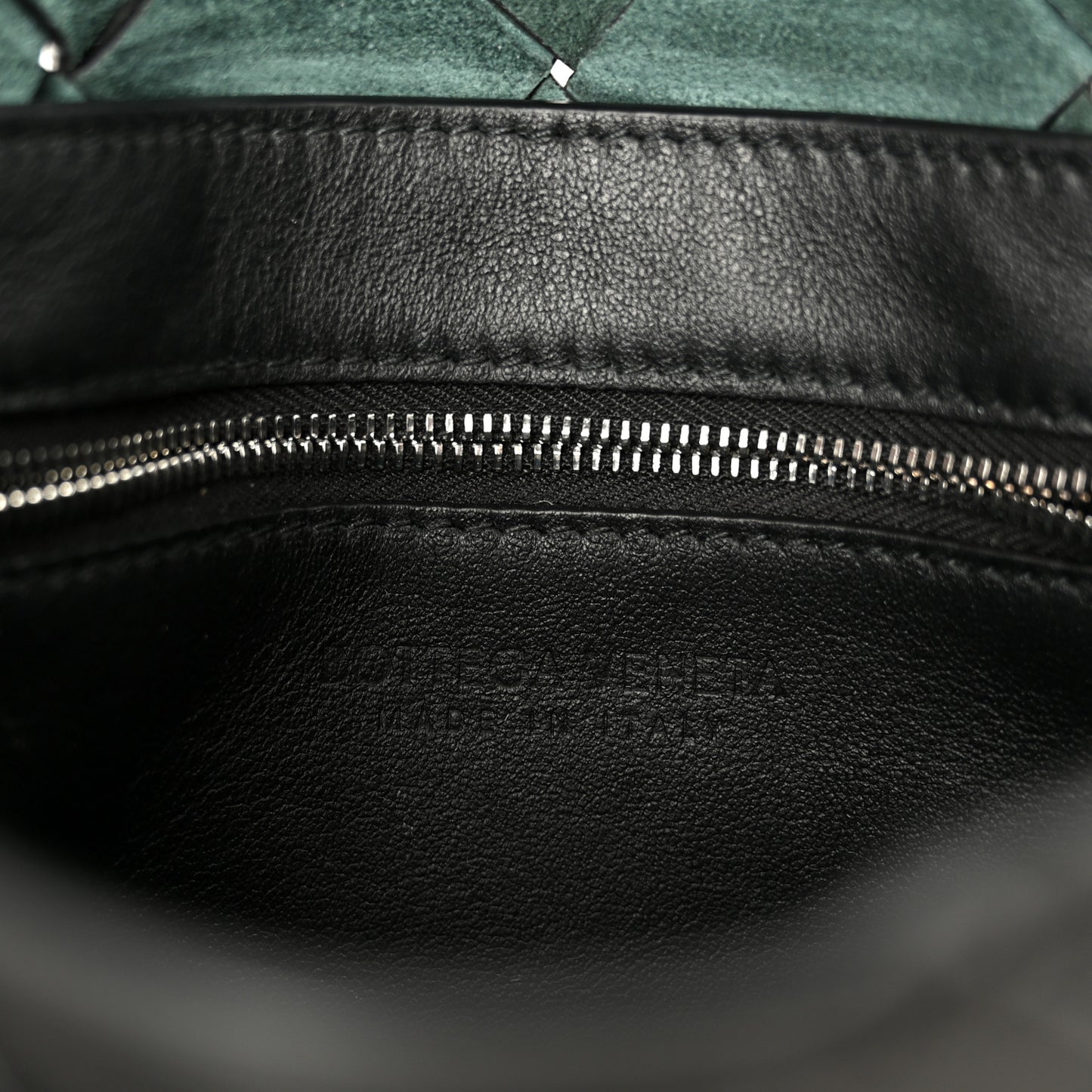 Grained Calfskin Intreccio Small Diago Crossbody Bag Black