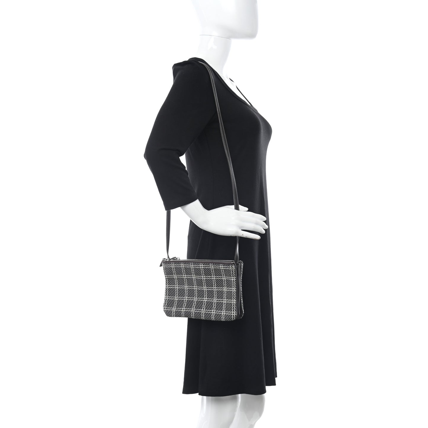 Lambskin Small Trio Crossbody Bag White Brown