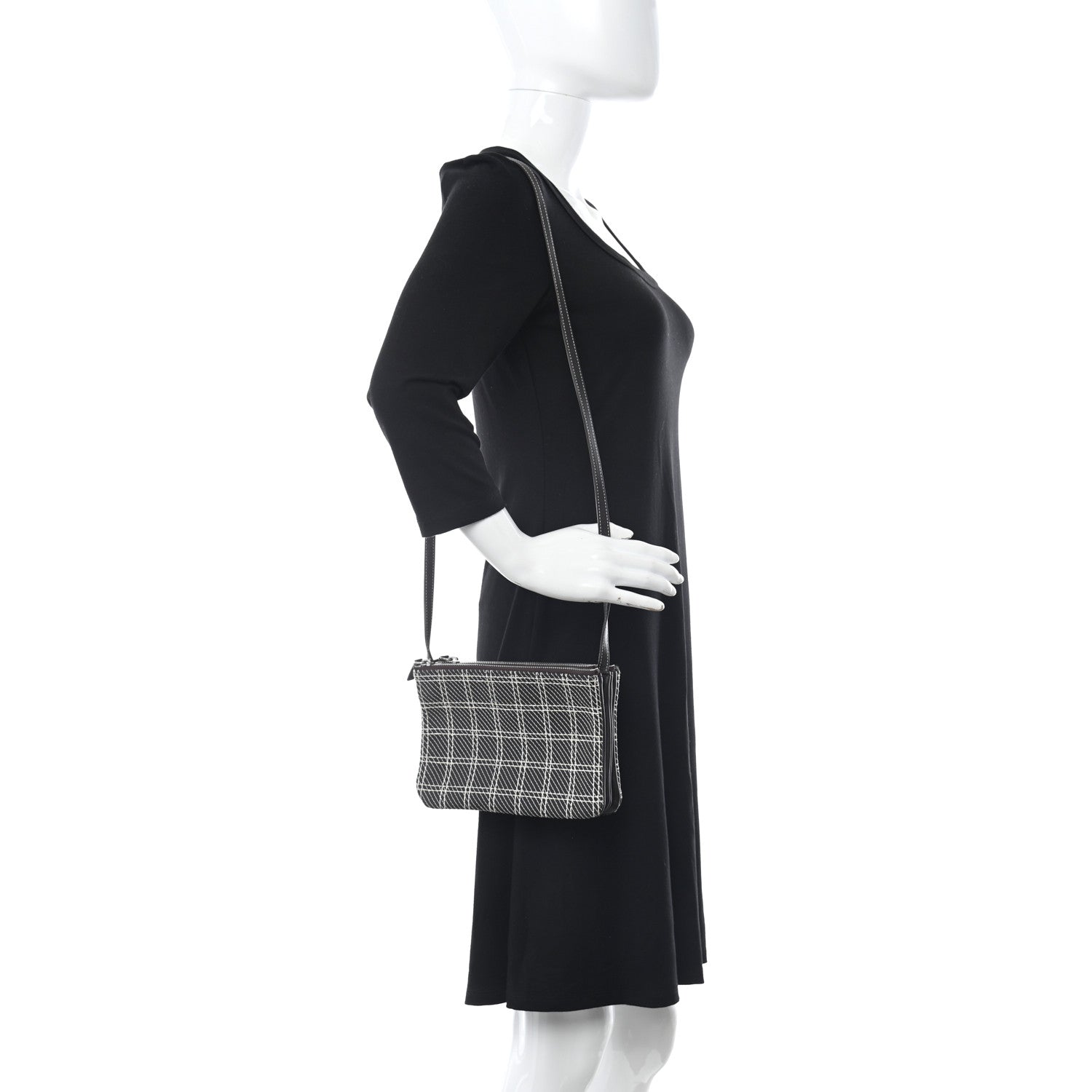 Celine Lambskin Small Trio Crossbody Bag White Brown 2 of 13