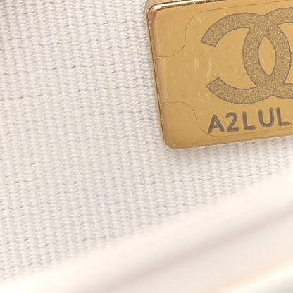 Chanel Lambskin Quilted Wallet On Chain WOC White Black 8 of 10