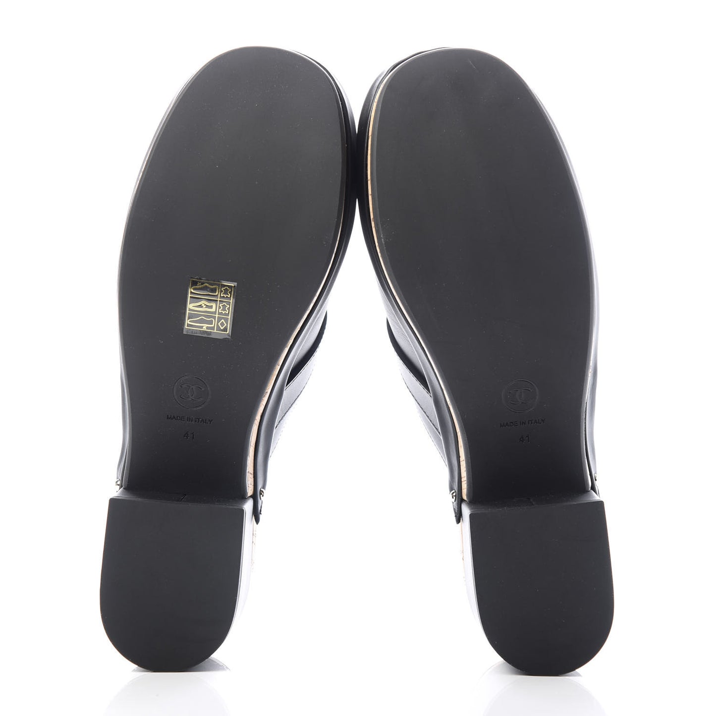 Calfskin CC Turn Lock Clogs 41 Black