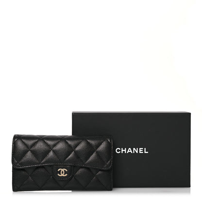 Chanel Caviar Quilted Medium Gusset Flap Wallet Black 15 of 15