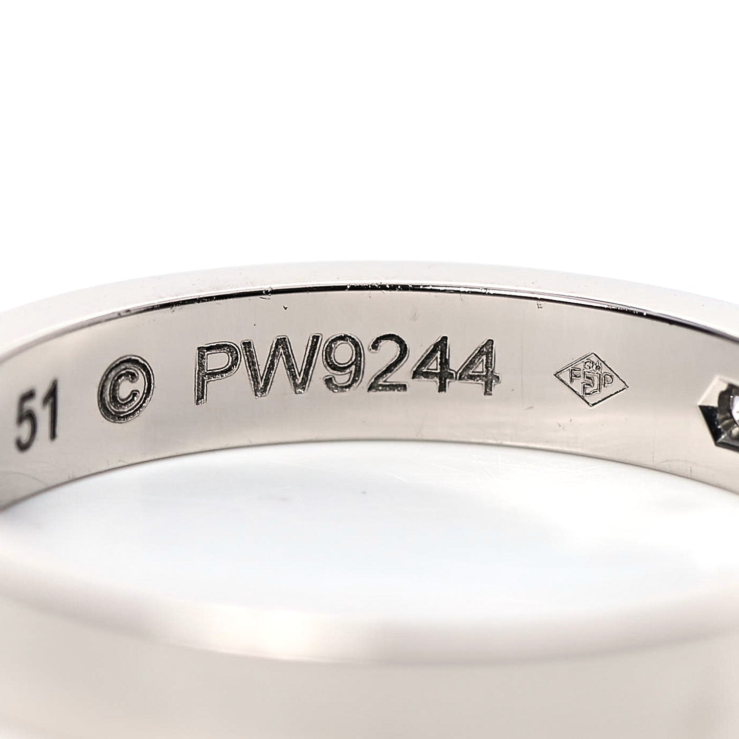 Platinum Diamond 3mm C De Cartier Wedding Band Ring 51 5.75