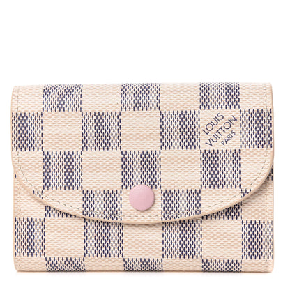 Louis Vuitton Damier Azur Rosalie Coin Purse Rose Ballerine 1 of 8
