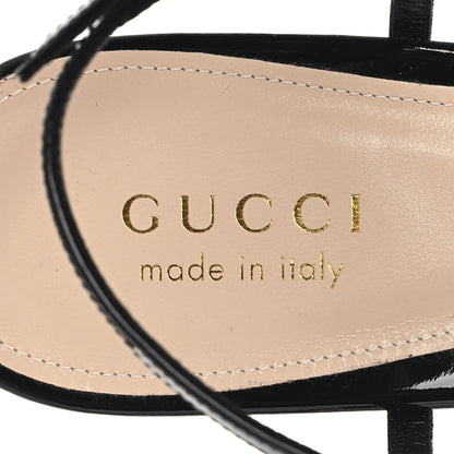 Gucci Vernice Crystal Signoria Thong Sandals 38 Black 8 of 9