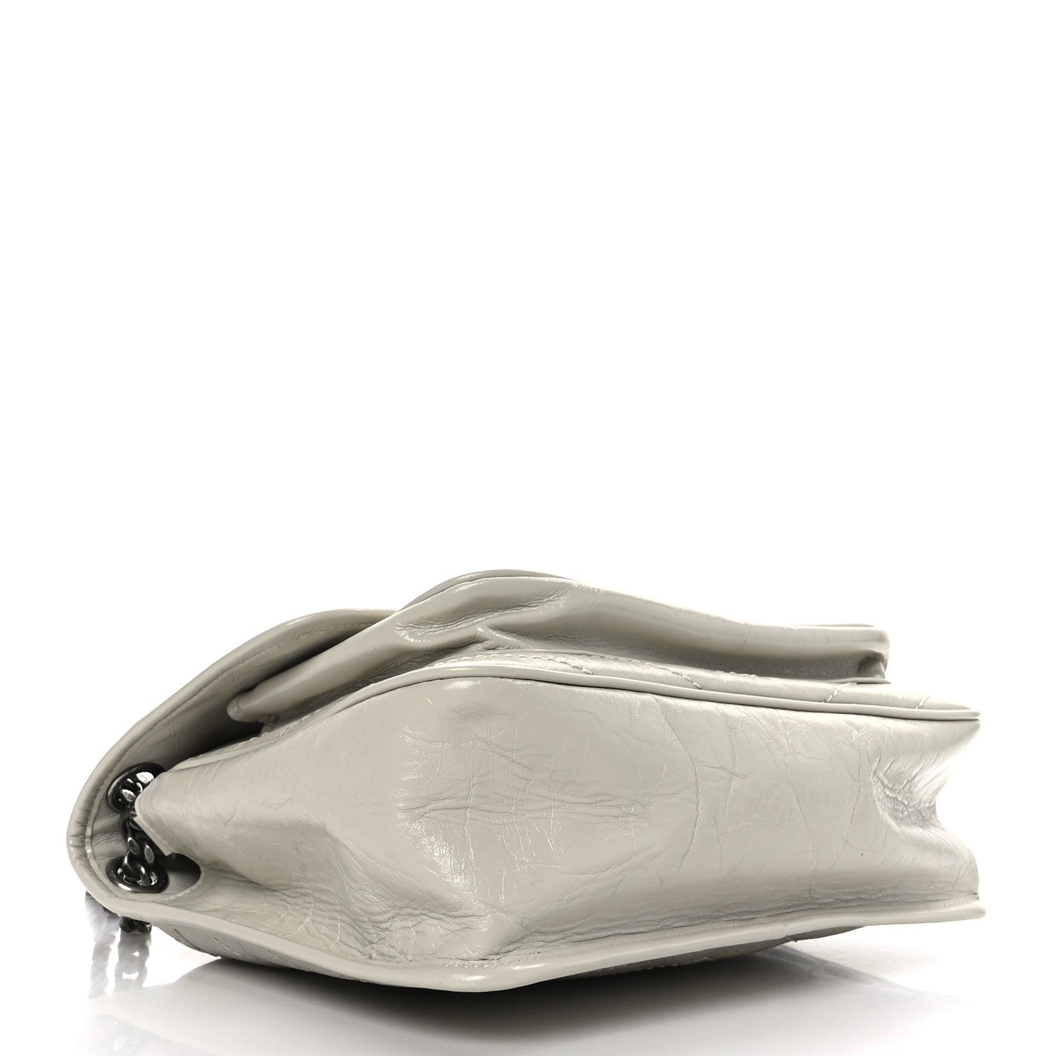 Saint Laurent Crinkled Calfskin Matelasse Monogram Medium Niki Chain Satchel Crema Soft 4 of 10