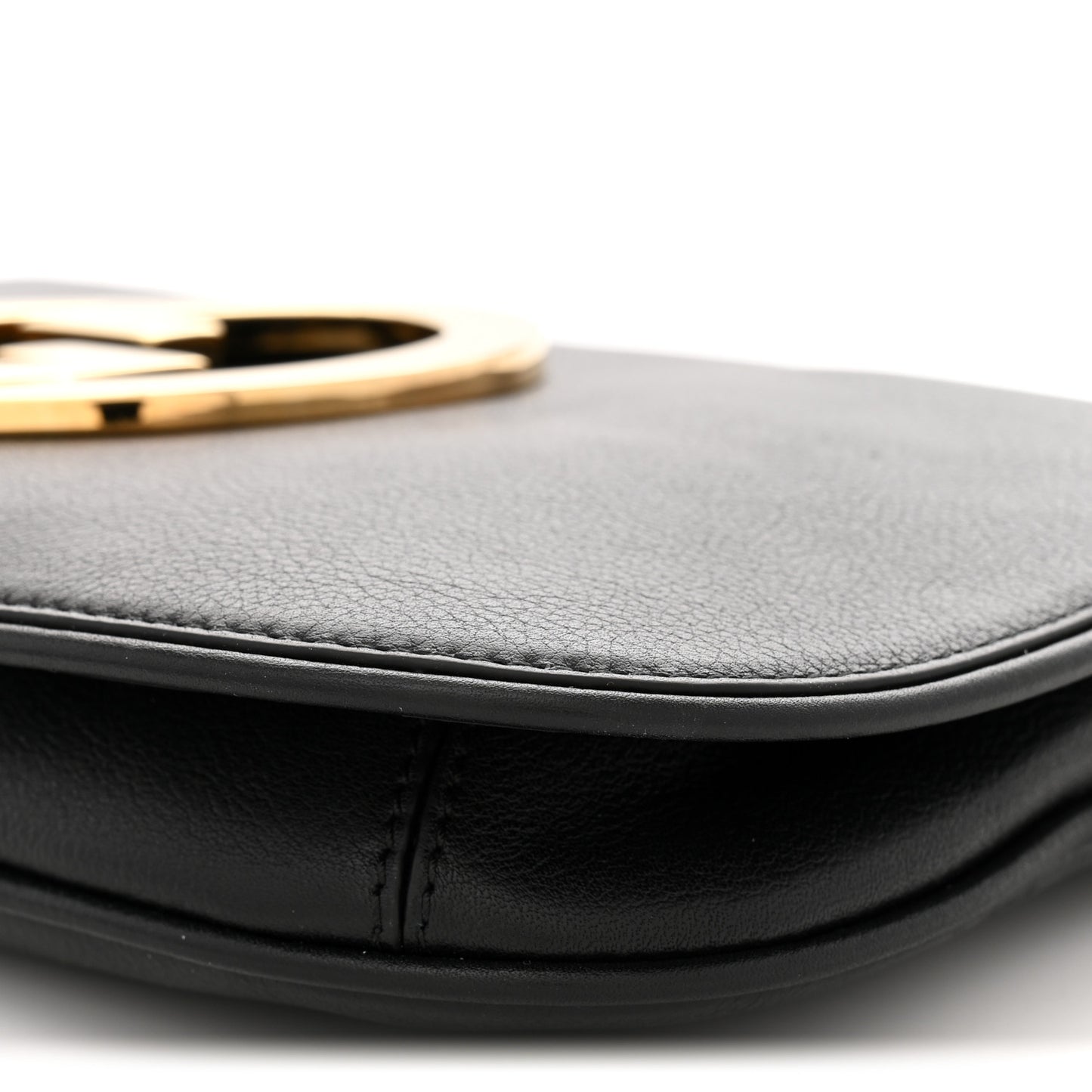 Roxy Calfskin Blondie Chain Shoulder Flap Bag Black