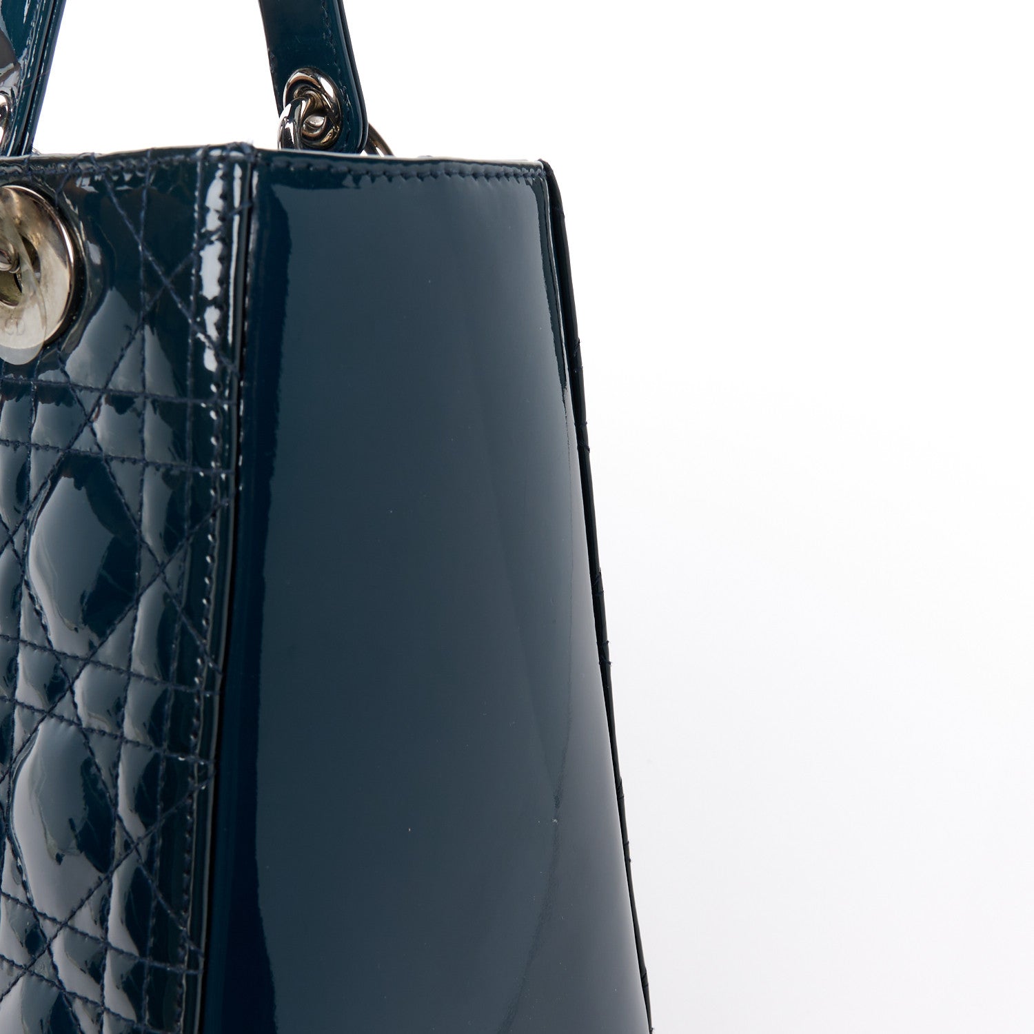 Christian Dior Patent Cannage Medium Lady Dior Navy Blue 11 of 12