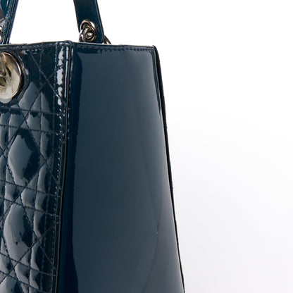 Christian Dior Patent Cannage Medium Lady Dior Navy Blue 11 of 12