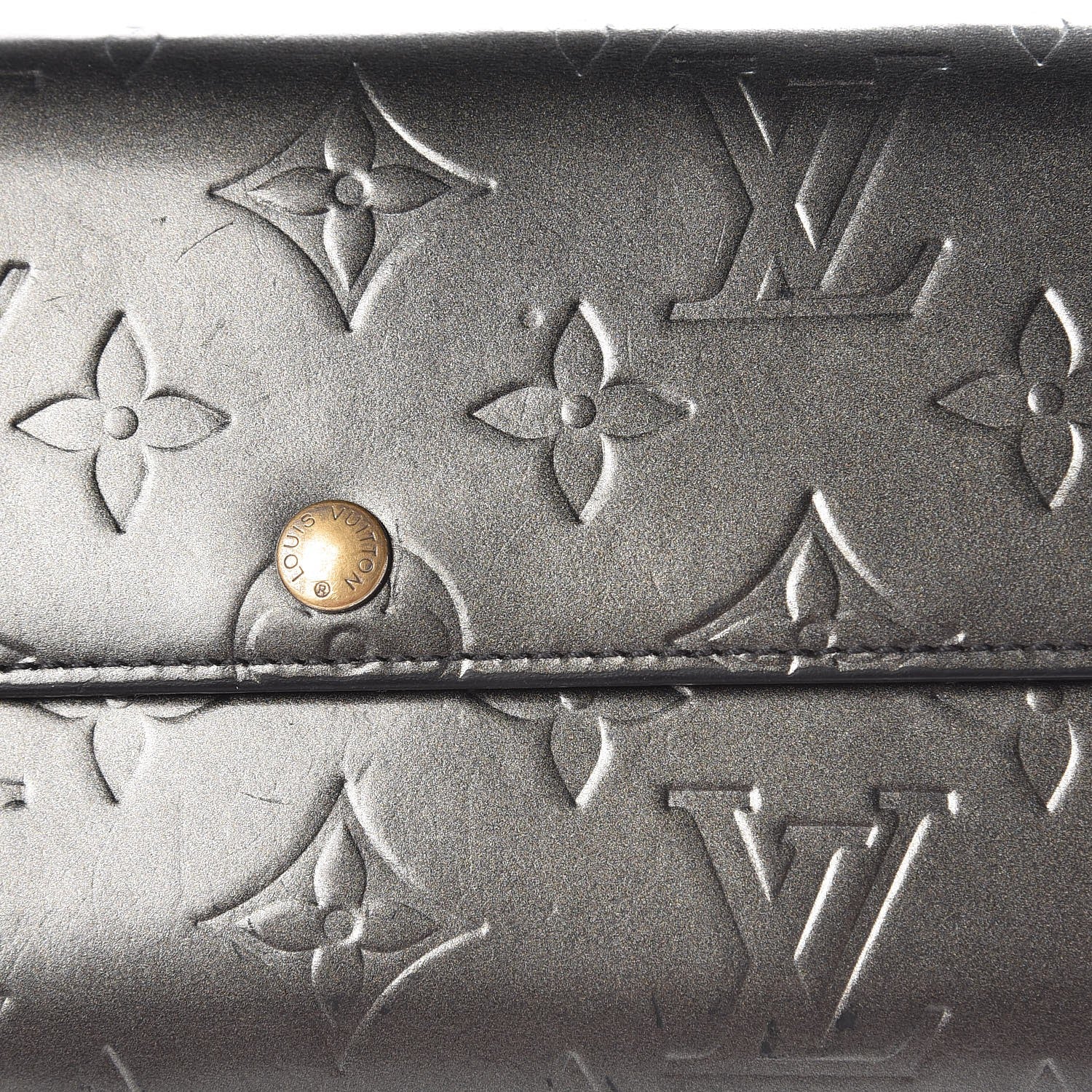 Louis Vuitton Mat Monogram Sarah Wallet Gris 7 of 12