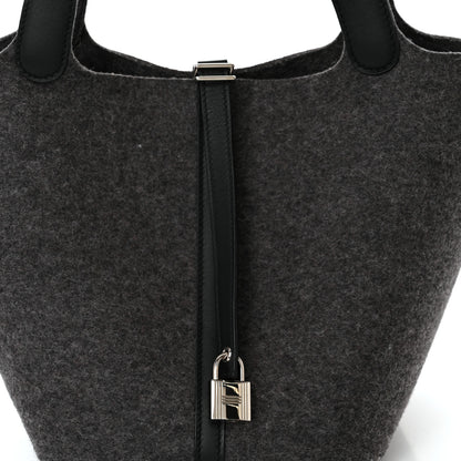 Hermes Feutre Swift Picotin Lock 22 MM Gris Moyen Black 8 of 11