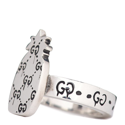 Gucci Sterling Silver GucciGhost Pineapple Ring 49 4.75 3 of 5