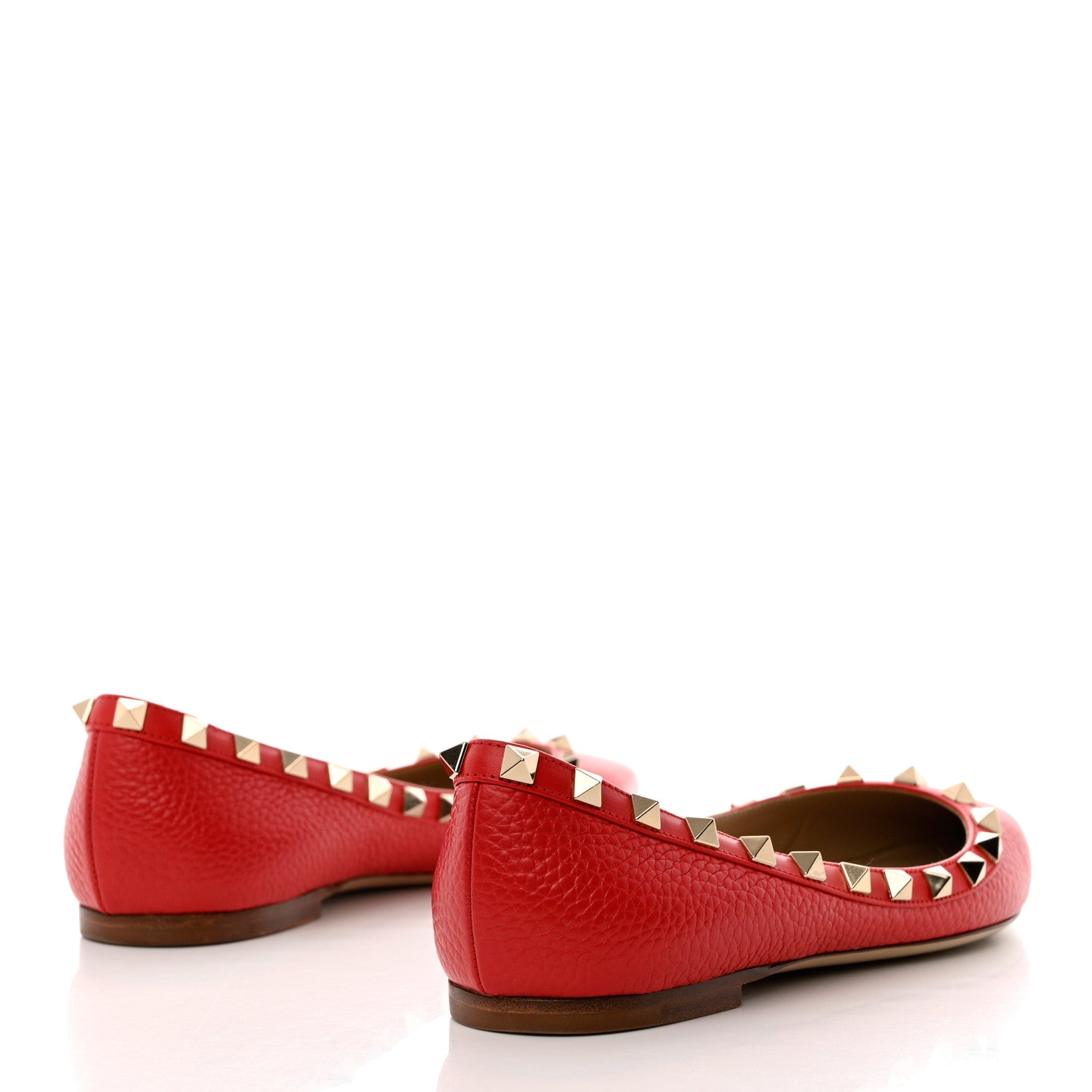 Valentino Garavani Pebbled Calfskin Rockstud Ballerina Flats 36 Rock Pink 4 of 11