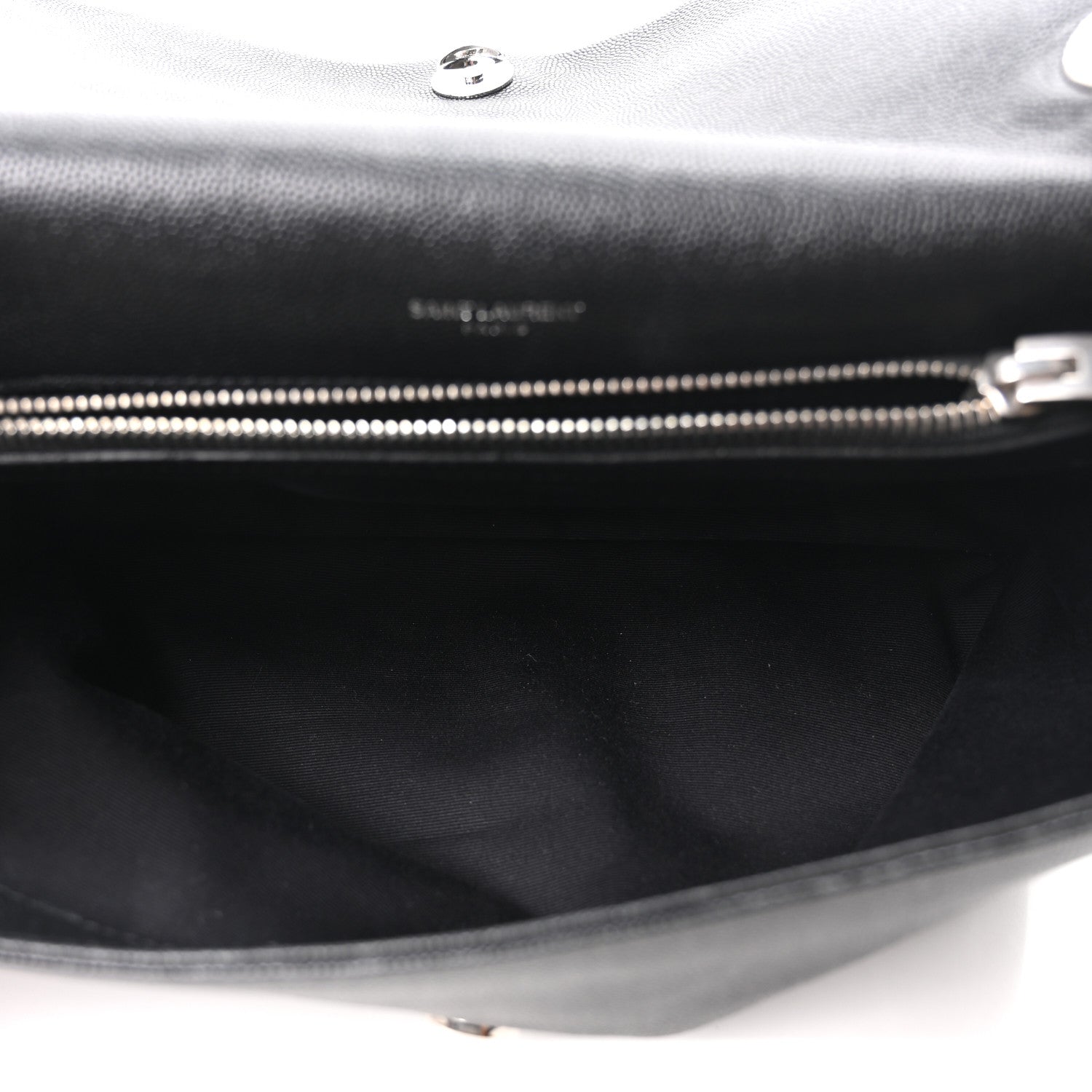 Saint Laurent Grain De Poudre Medium West Hollywood Monogram Fold-Over Black 5 of 10