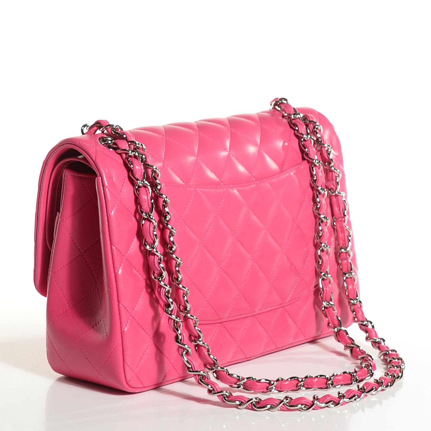 Chanel Lambskin Quilted Jumbo Double Flap Fuchsia 3 of 9